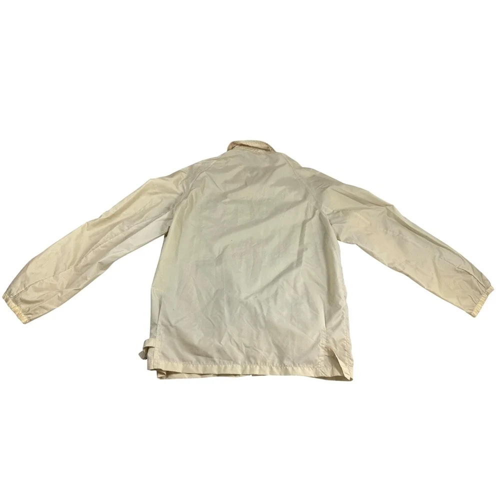 Vintage 1970's IZOD Lacoste Windbreaker Jacket Mens‎ Medium Beige Full Zip